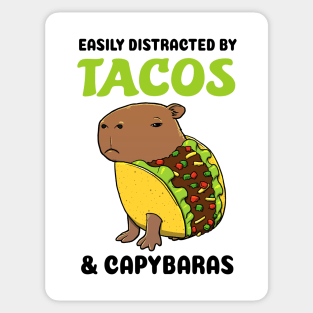 Easily Distracted by Tacos and Capybaras Sticker